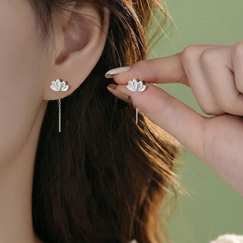Lotus Drop Earrings