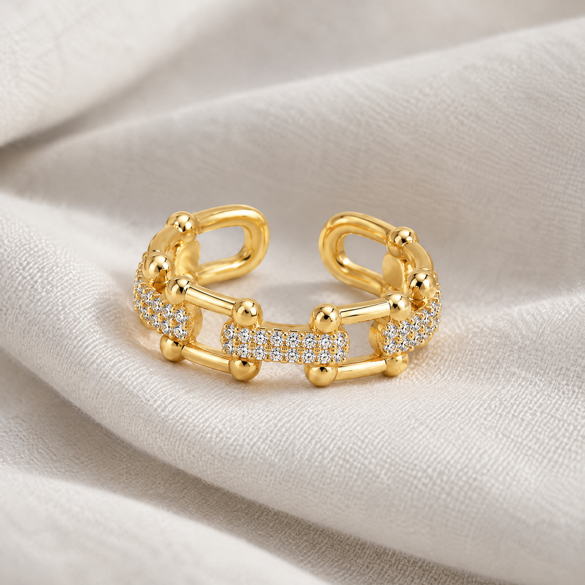 Azura Linked Crystal Ring