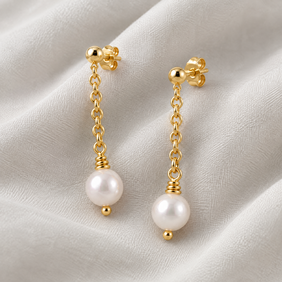 Maeve Gold Pearl Drop Earrings