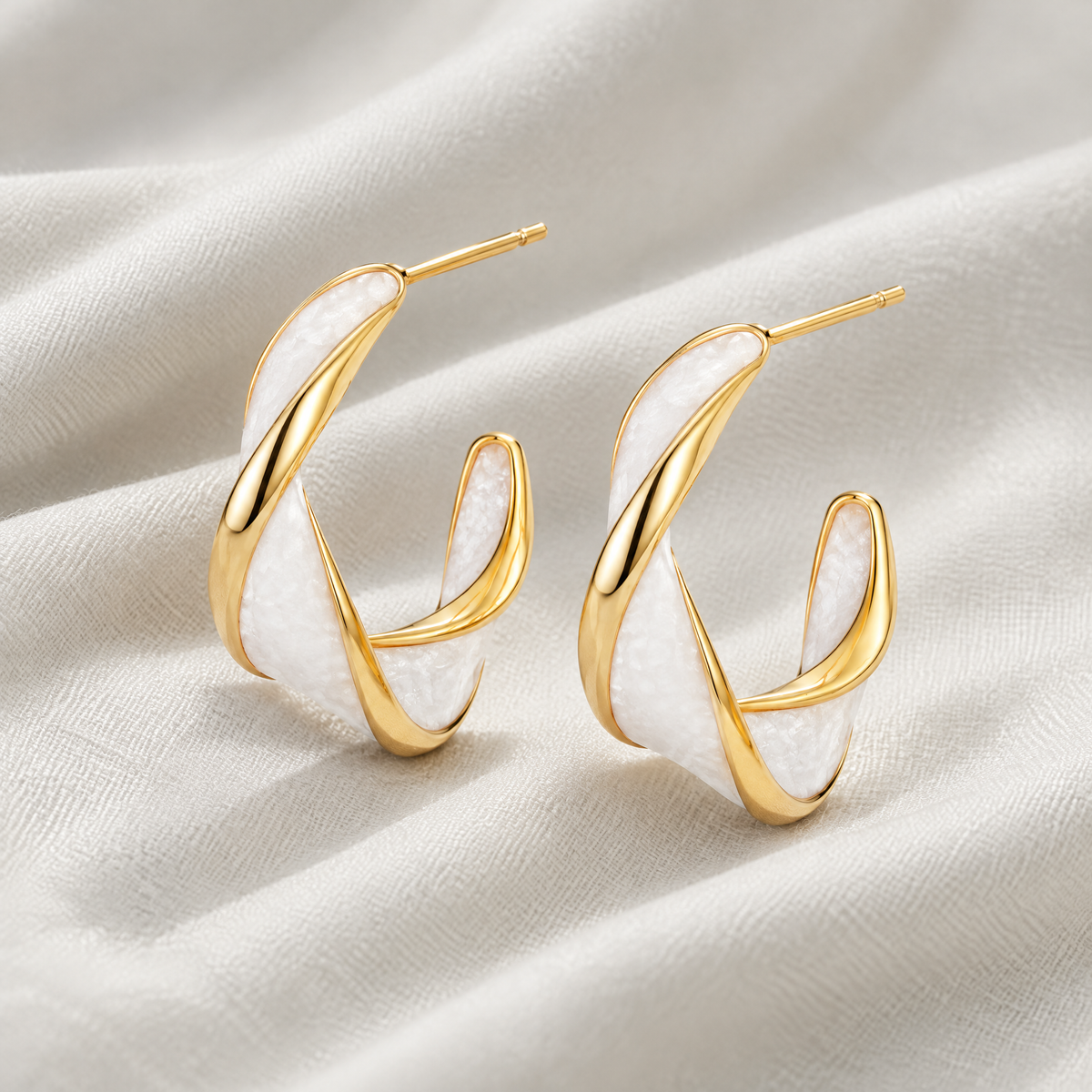 Paloma Gold Pearl Hoop Earrings