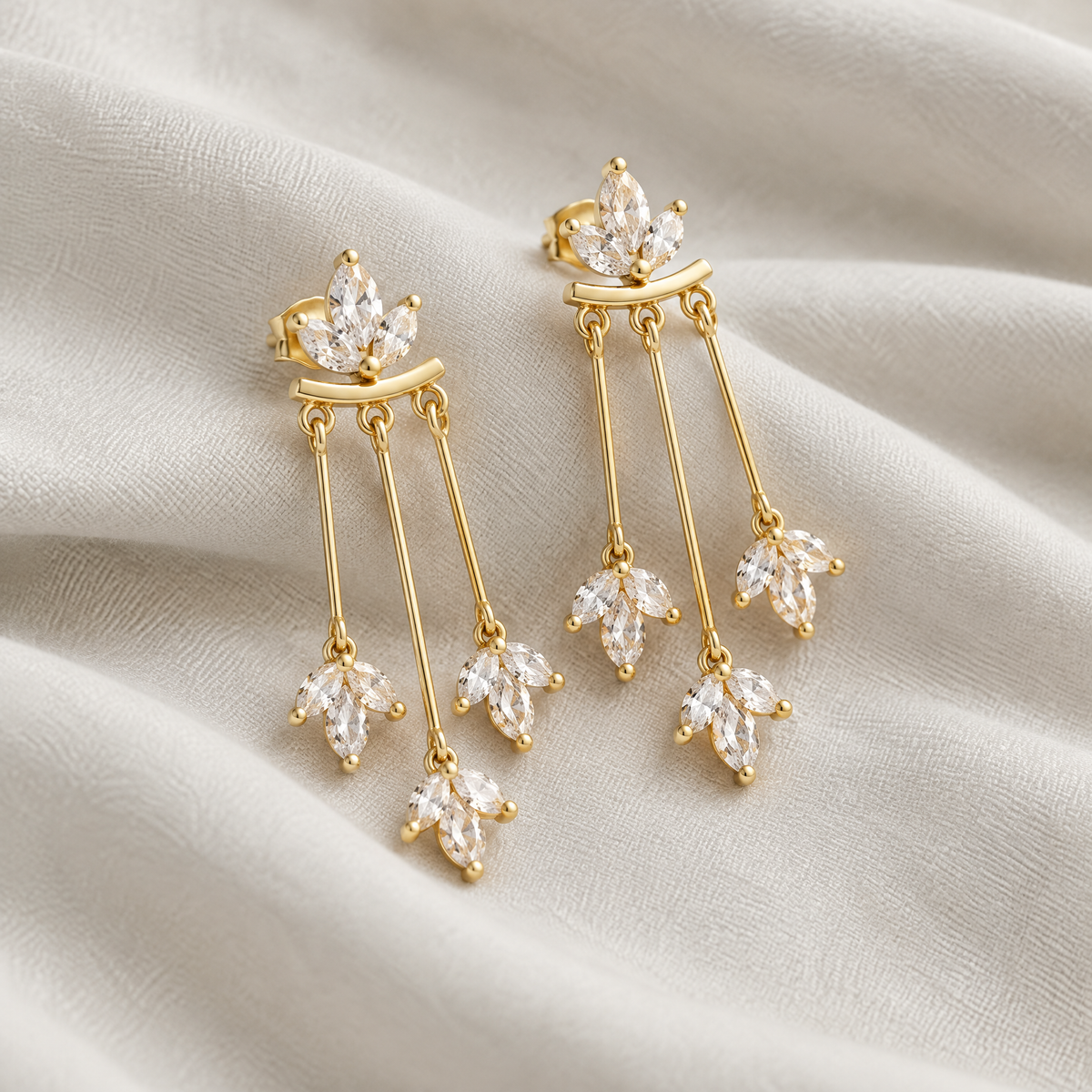 Maelle Gold Crystal Drop Earrings