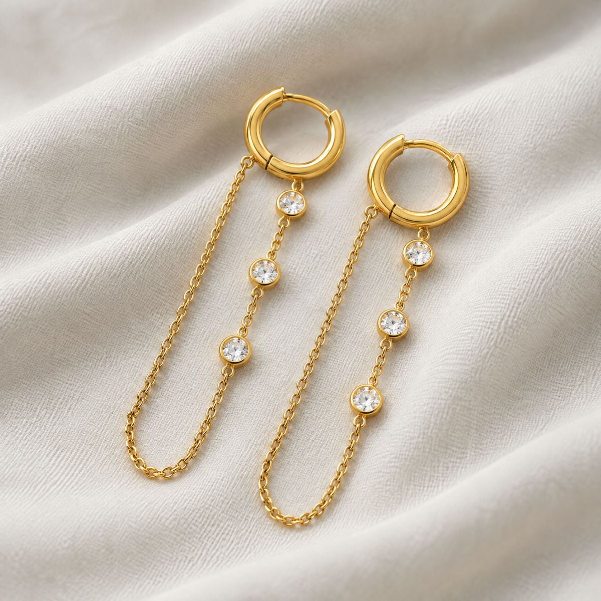 Camille Gold Gem Drop Earrings