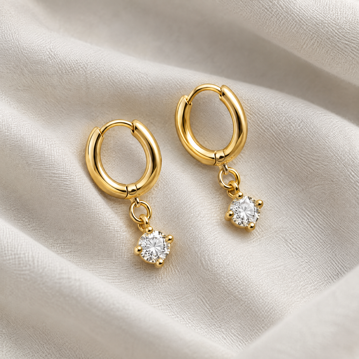 Zoe Gold Crystal Drop Earrings