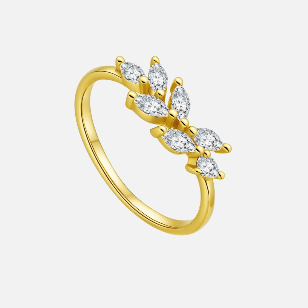 Riley Leaf Crystal Ring