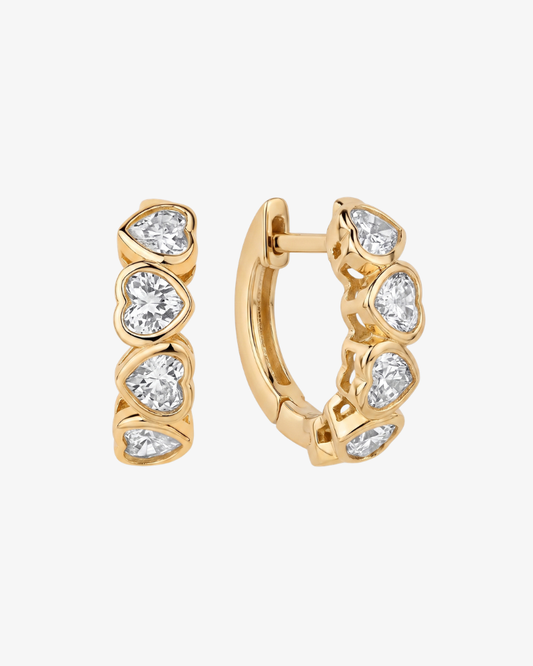 Linked Heart Huggies Earrings