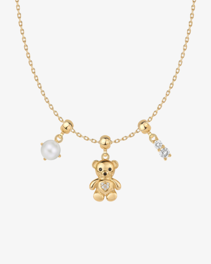 Teddy Bear Charm Set Necklace