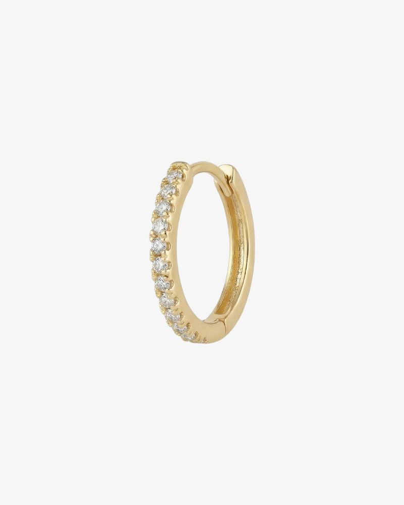 Small Pavé Gold Hoop Earrings Set