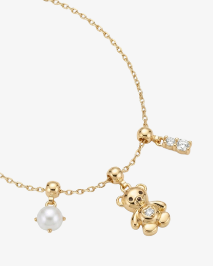 Teddy Bear Charm Set Necklace