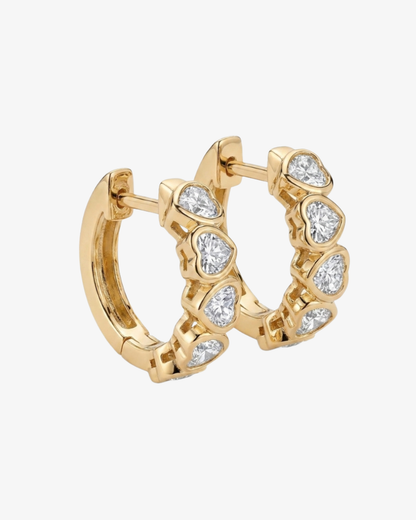 Linked Heart Huggies Earrings