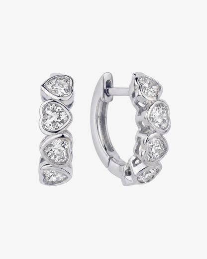 Linked Heart Huggies Earrings
