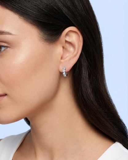 Linked Heart Huggies Earrings