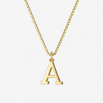 Initial Gold Pendant Necklace