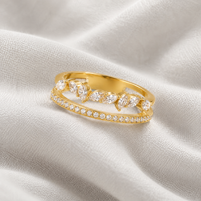 Ophelia Gold Crystal Ring