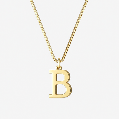 Initial Gold Pendant Necklace