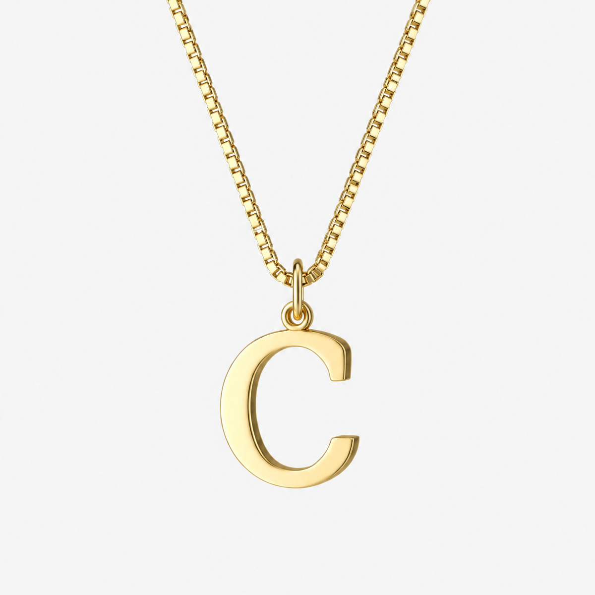 Initial Gold Pendant Necklace