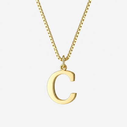 Initial Gold Pendant Necklace