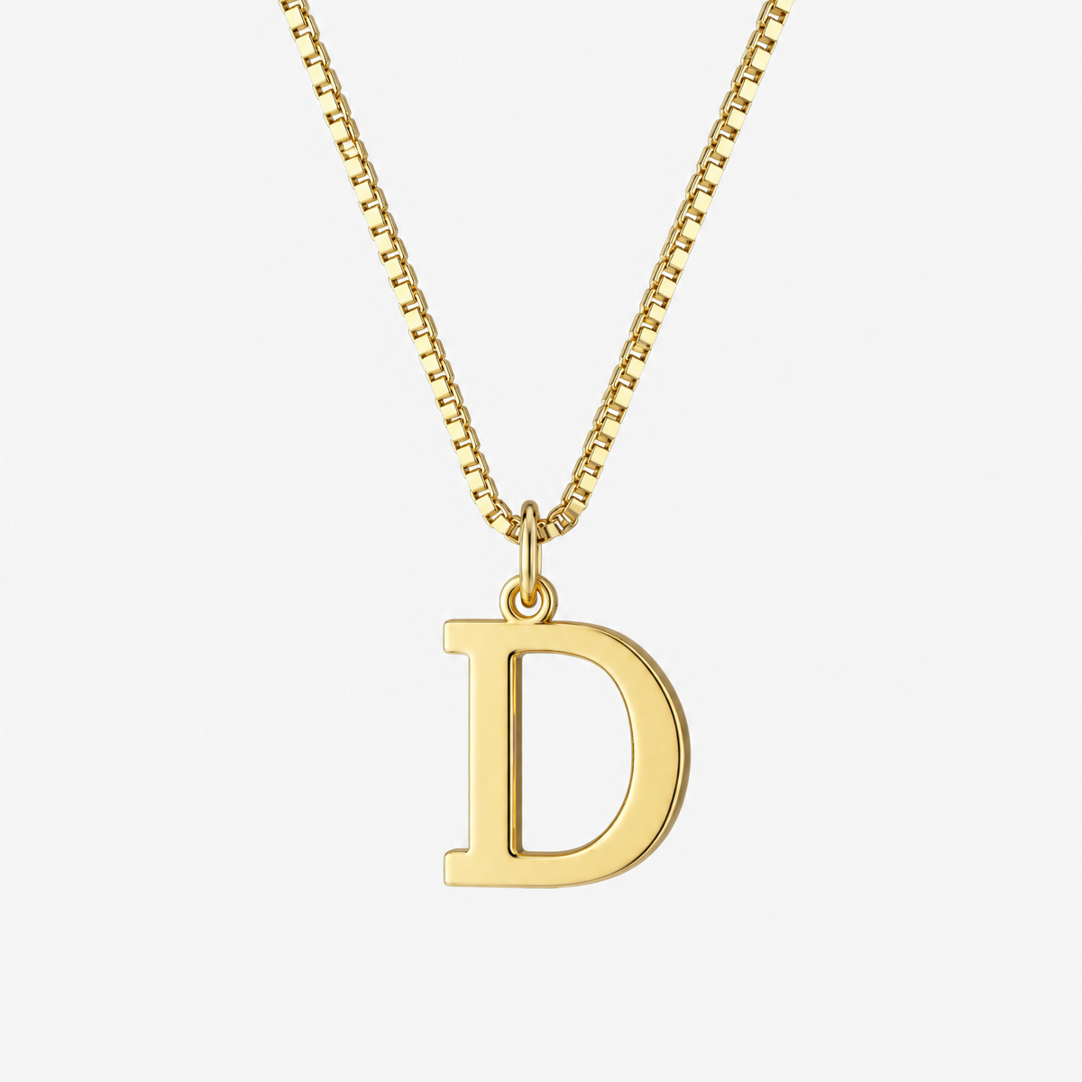 Initial Gold Pendant Necklace