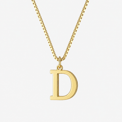 Initial Gold Pendant Necklace