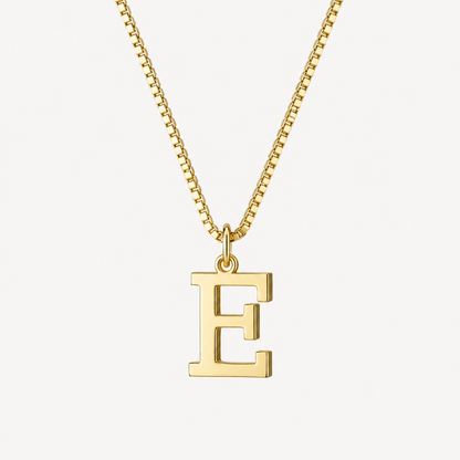 Initial Gold Pendant Necklace