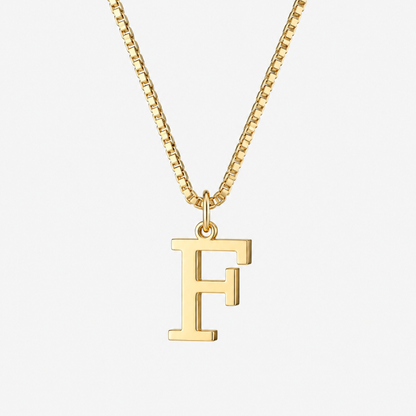 Initial Gold Pendant Necklace