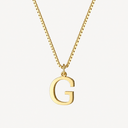 Initial Gold Pendant Necklace