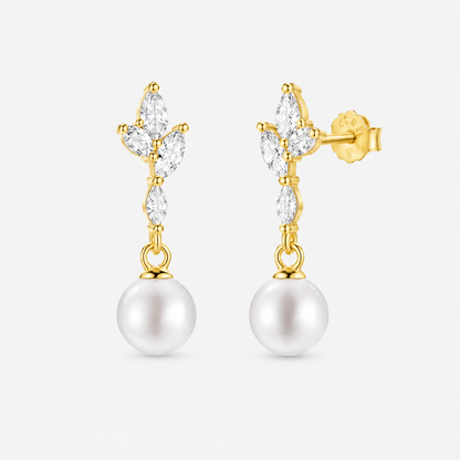 Vera Gold Pearl Drop Earrings