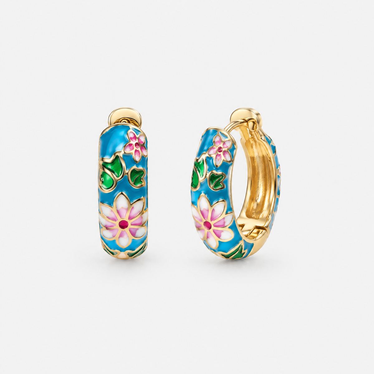 Blair Floral Gold Hoop Earrings
