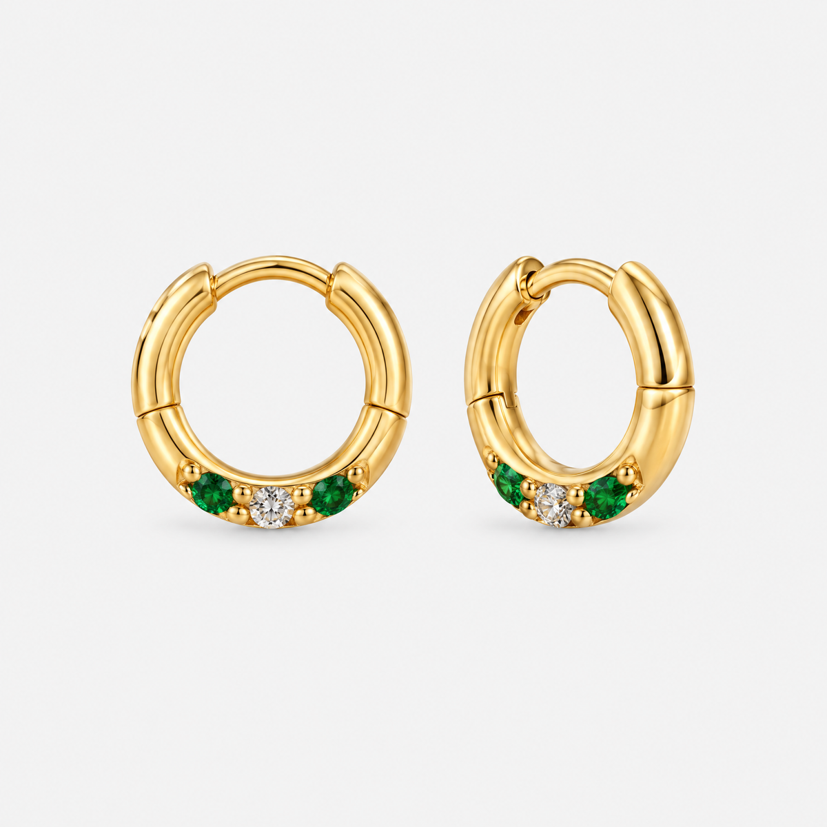 Violet Gold Crystal Hoop Earrings