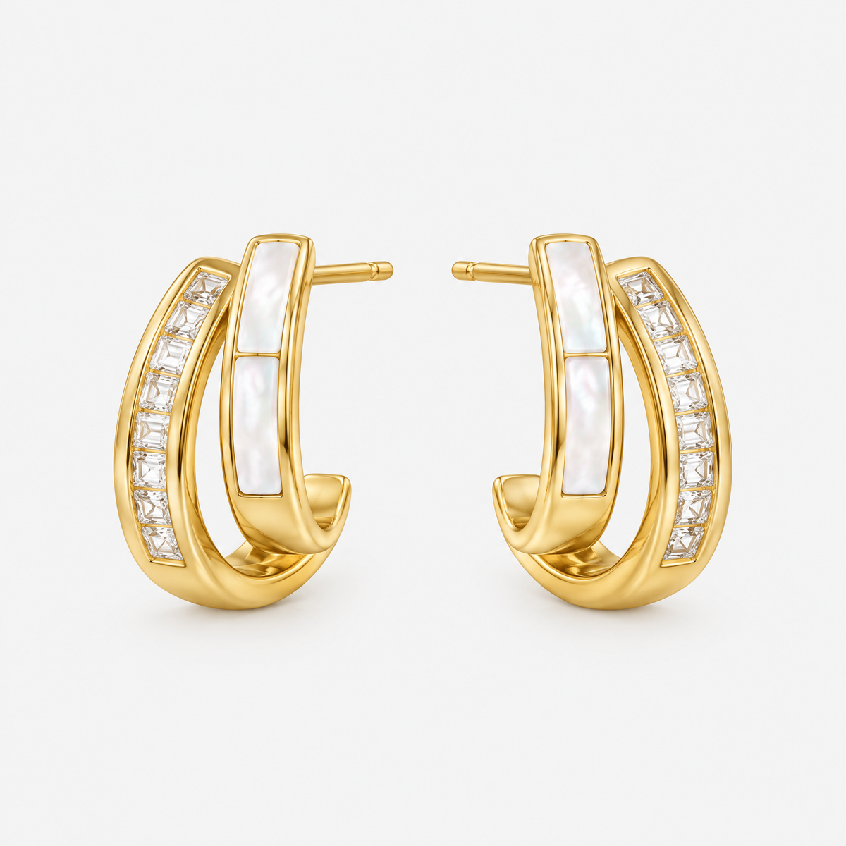 Ines Gold Crystal Hoop Earrings
