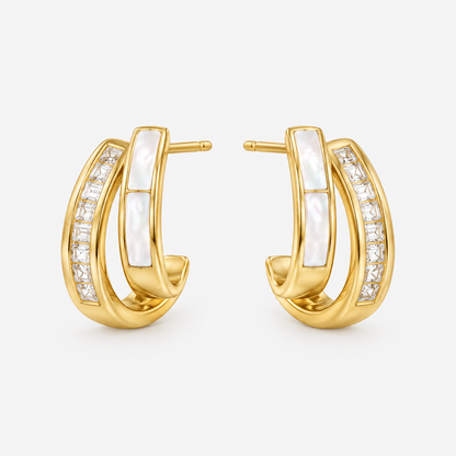 Ines Gold Crystal Hoop Earrings