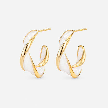 Paloma Gold Pearl Hoop Earrings