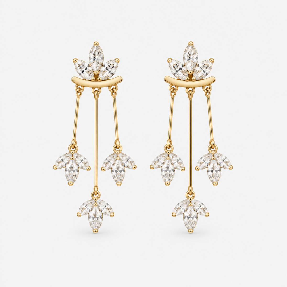 Maelle Gold Crystal Drop Earrings