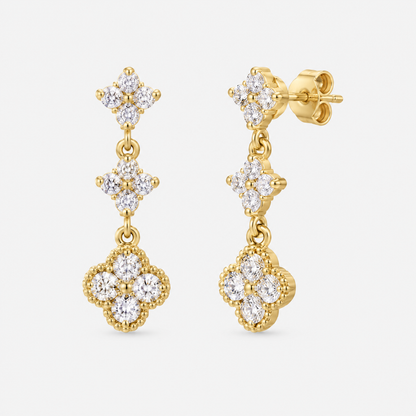 Rhea Gold Crystal Statement Earrings