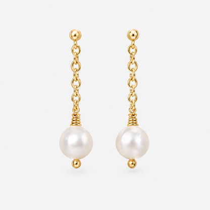 Maeve Gold Pearl Drop Earrings