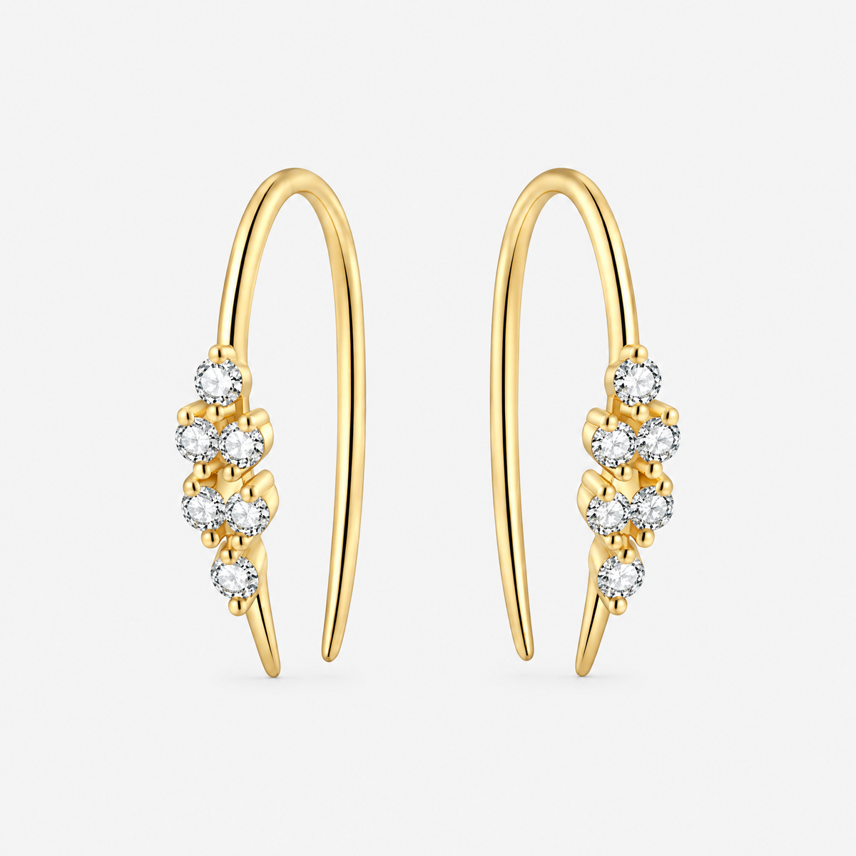 Coralie Crystal Cluster Earrings - Gold