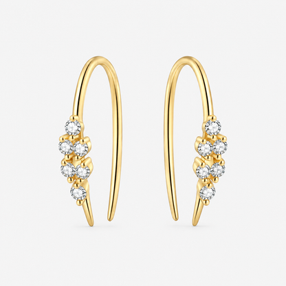 Coralie Crystal Cluster Earrings - Gold