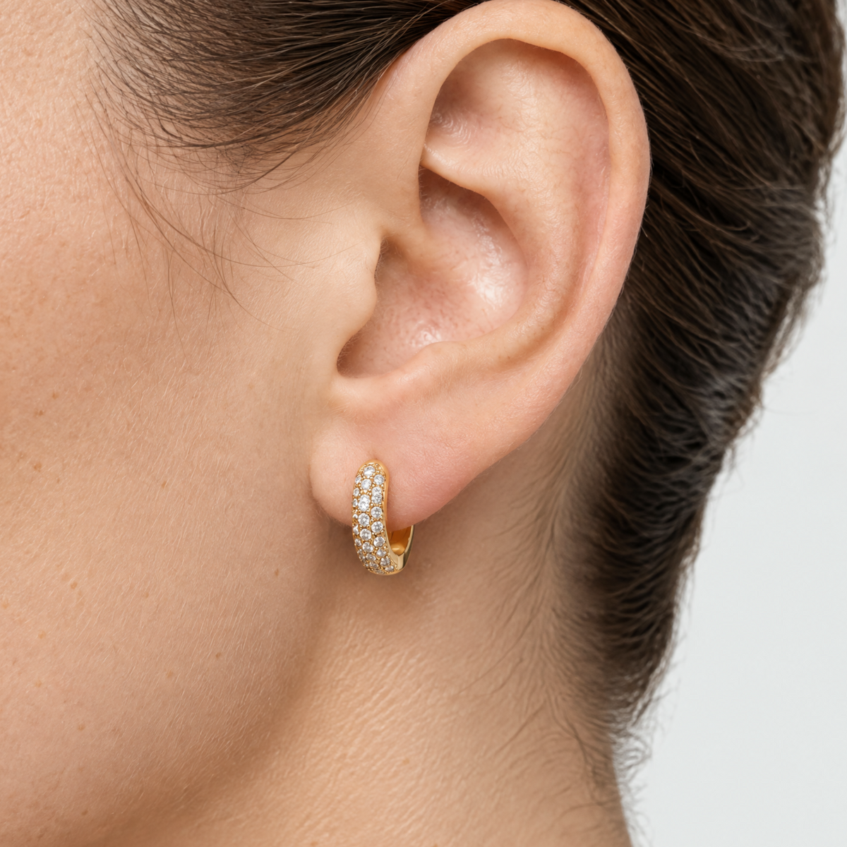 Leona Gold Crystal Hoop Earrings