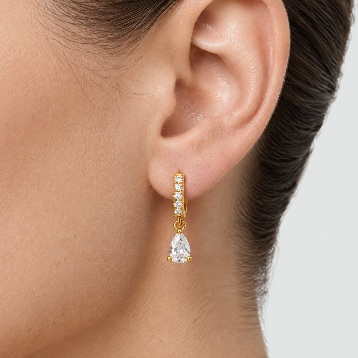 Juliette Gold Crystal Hoop Earrings