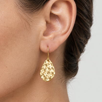 Juliette Textured Gold Drop Earrings