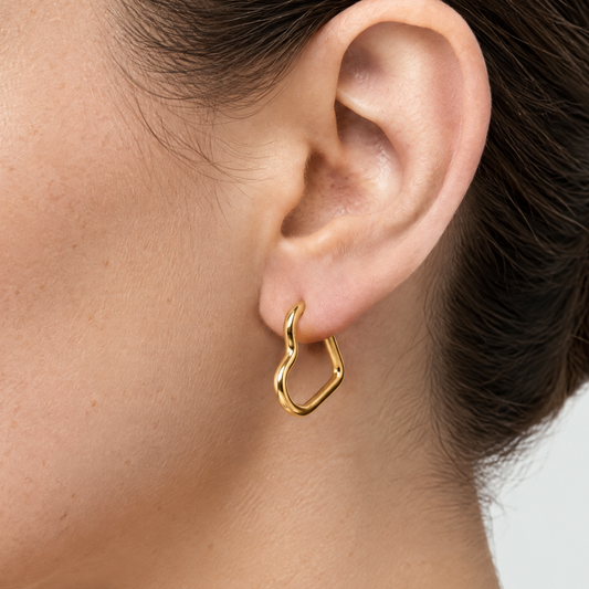 Blair Gold Heart Hoop Earrings