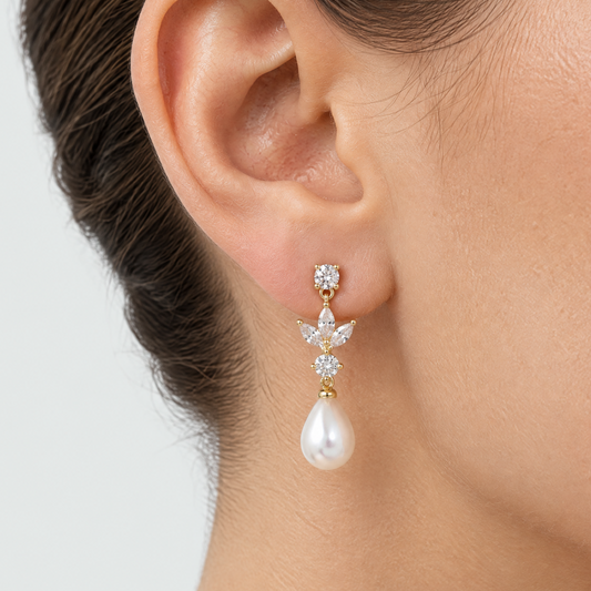 Blair Gold Pearl Drop Earrings