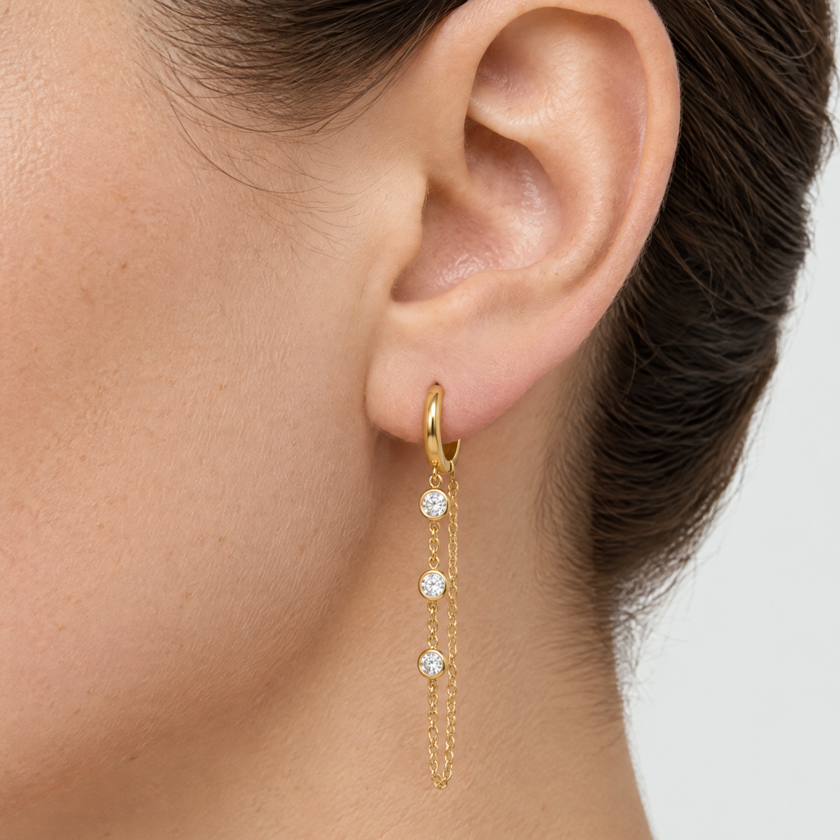 Camille Gold Gem Drop Earrings