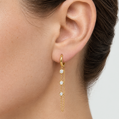 Camille Gold Gem Drop Earrings