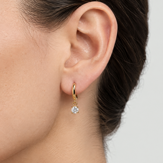 Zoe Gold Crystal Drop Earrings