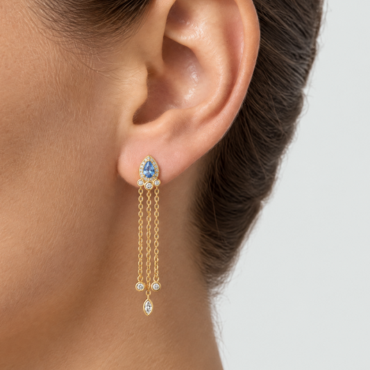 Colette Gold Heart Drop Earrings