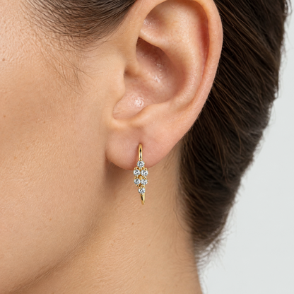 Coralie Crystal Cluster Earrings - Gold