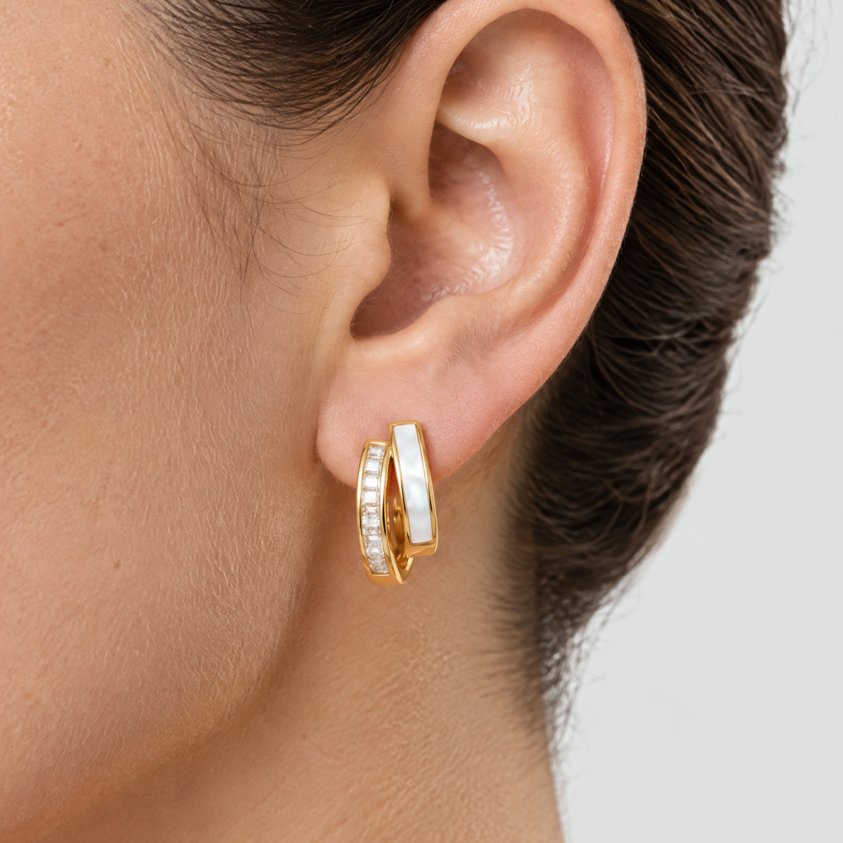 Ines Gold Crystal Hoop Earrings