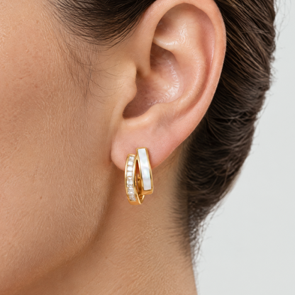 Ines Gold Crystal Hoop Earrings