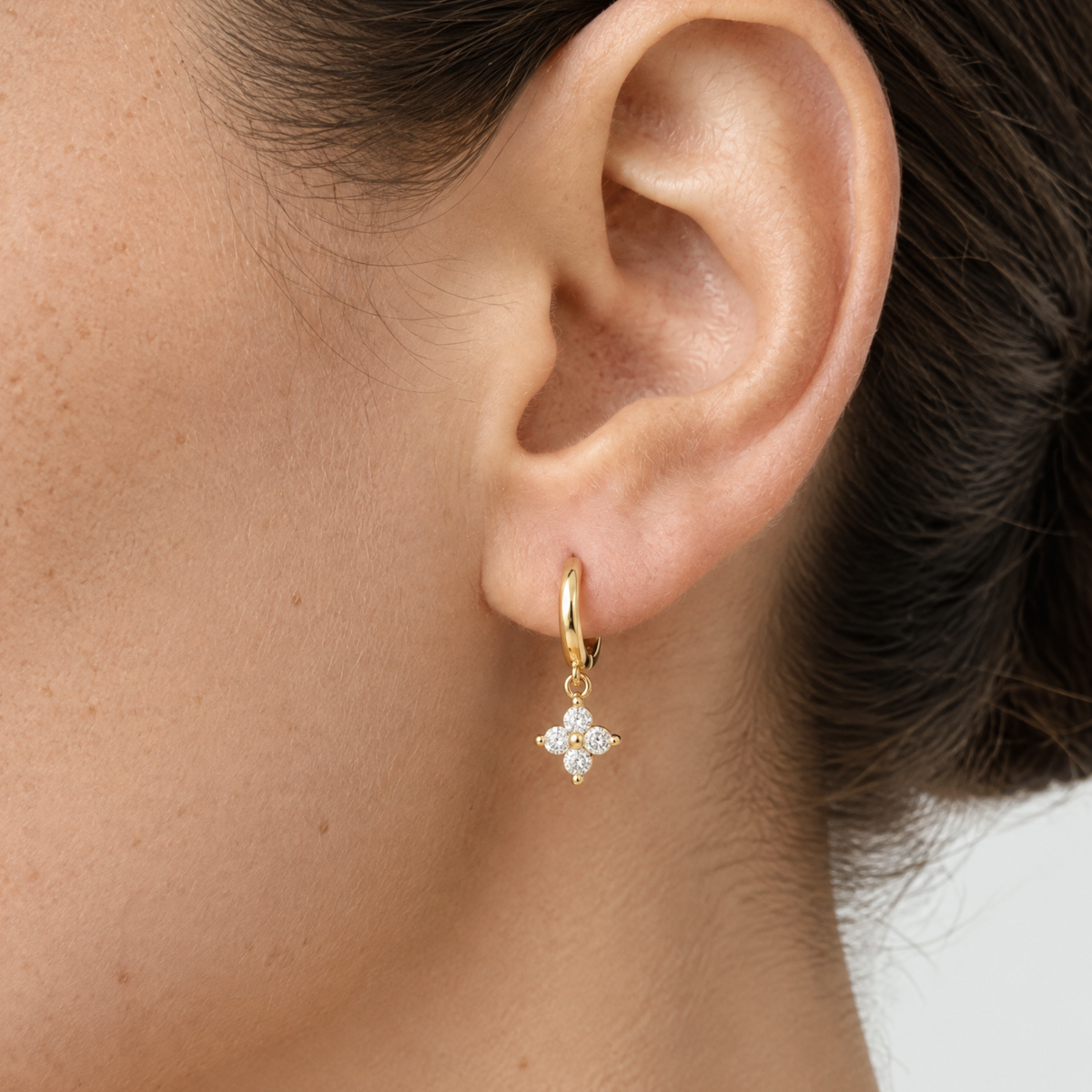 Elodie Clover Charm Earrings