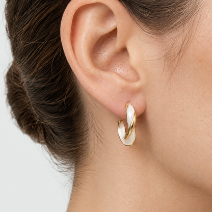 Paloma Gold Pearl Hoop Earrings